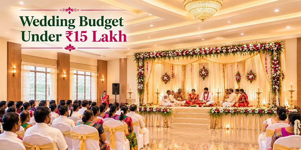 Traditional wedding hall in Chennai arranged for a cultural wedding ceremony