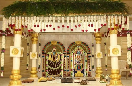 Heritage style wedding venue with traditional South Indian decor planned by Pranaya Weddings

