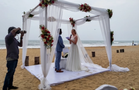 Mixed venue destination wedding combining beach resort & traditional setups by Pranaya Weddings
