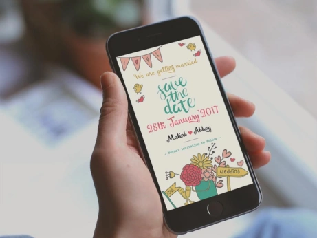 A mobile app interface displays colors and invites users to 